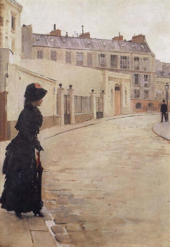 Beraud, Jean Waiting,Paris,Rue de Chateaubriand oil painting picture